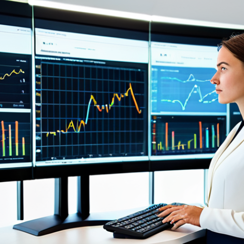 Home 22 A focused female e-commerce strategist, fully clothed in a modest, sharp business suit, stands in a brightly lit, modern office. She is thoughtfully observing a large, transparent digital screen displaying complex data analytics, charts, and consumer behavior patterns. The setting emphasizes innovation and strategic insight, with a clean desk and professional equipment in the background. Her posture is confident and natural, reflecting deep understanding and foresight. safe for work, appropriate content, professional dress, perfect anatomy, natural pose, correct proportions, well-formed hands, proper finger count, natural body proportions, high-quality professional photography.