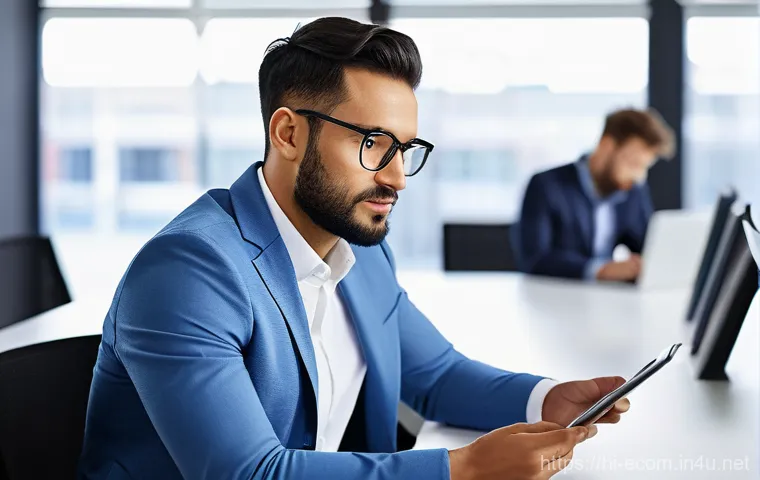 전자상거래 관리사 실기 시험에서 자주 출제되는 문제 분석 - **E-commerce Innovator in a Modern Office**
A vibrant, medium shot of a diverse young profession...