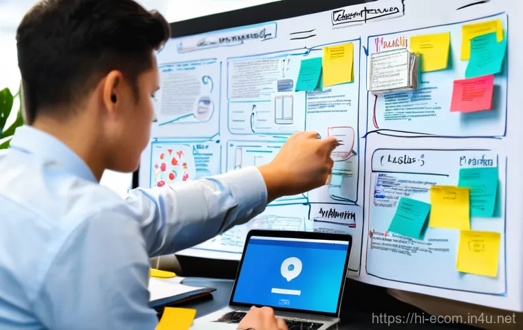 전자상거래 필기 시험의 효율적인 학습 계획 - **Prompt:** A vibrant, futuristic e-commerce landscape. In the foreground, a diverse group of consum...