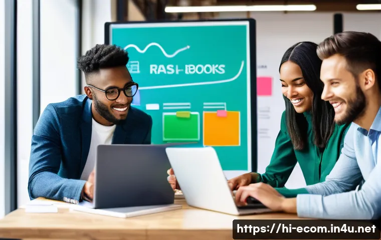 전자상거래 실기 시험 대비 효과적인 학습 계획 - **Prompt:** A dynamic scene illustrating the practical application of e-commerce knowledge. A divers...
